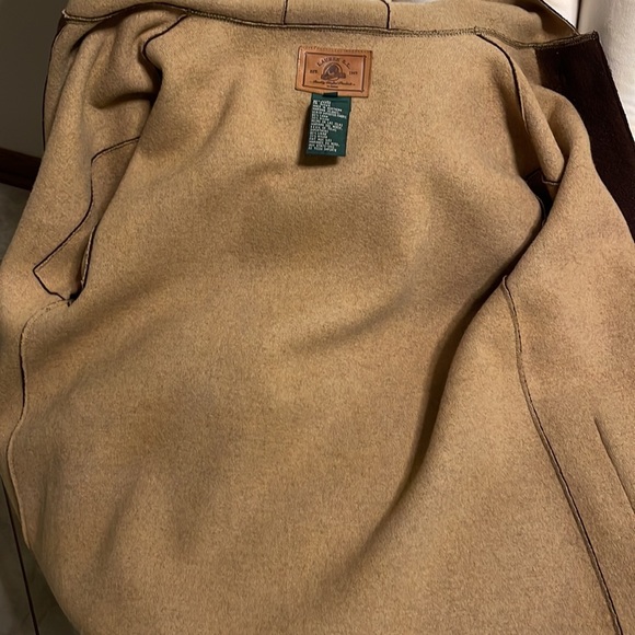 VINTAGE Lauren Ralph Lauren brown wool hooded coat horn toggle closures size MP - Picture 13 of 16